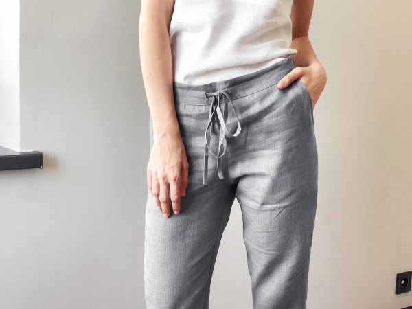 women's linen pants light-grey
