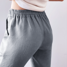 women's linen pants light grey