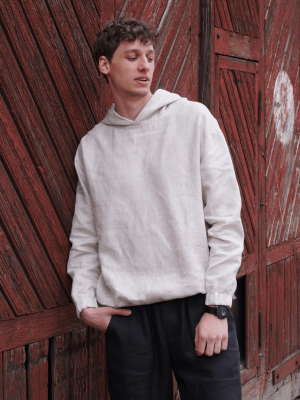 Mens linen hoodie