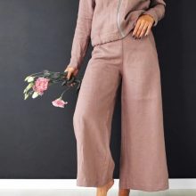 cullotes linen pants color latte