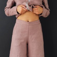 cullotes linen pants color latte