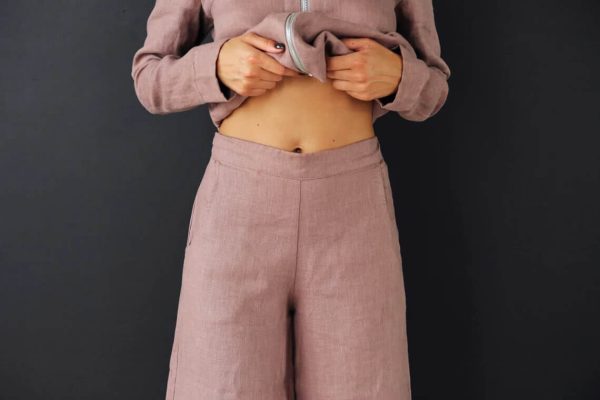 cullotes linen pants color latte