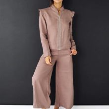 cullotes linen pants color latte