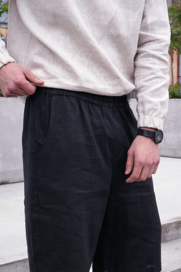 Mens Loose-fit Linen Shorts