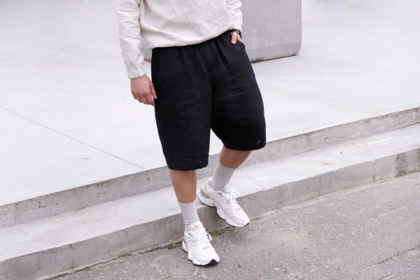 Mens Loose-fit Linen Shorts