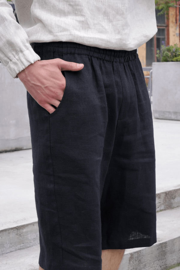 Mens Loose-fit Linen Shorts