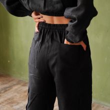 Women’s Linen Cargo Jogger Pants 5 cargo womens black linen pants